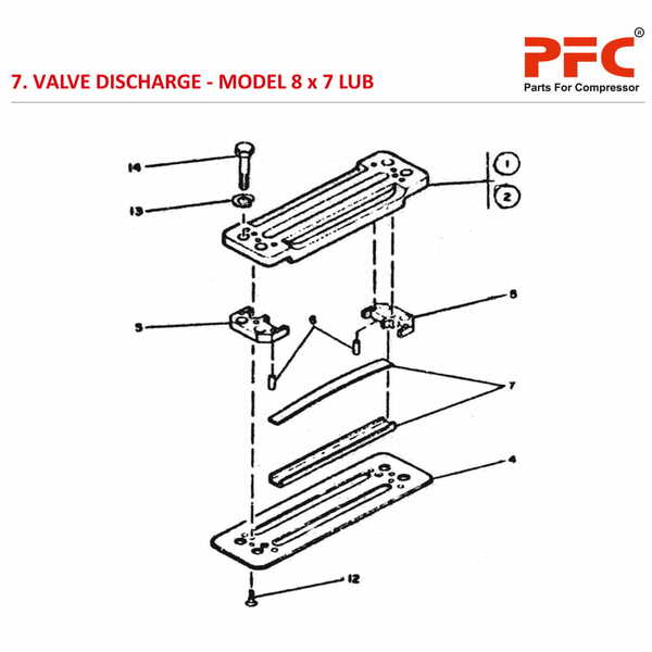 Valve Discharge IR 8 X 7 ESV LUB Compressor Parts