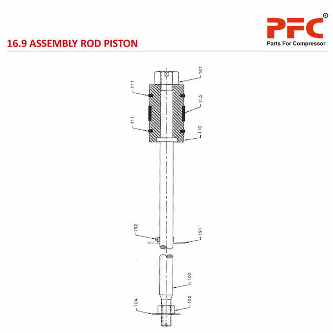 Assembly Rod Piston 4.75 x 5 ESV 5 NL