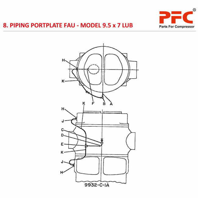 Piping-Portplate Fau IR 9 1/2 x 7 ESV LUB Parts