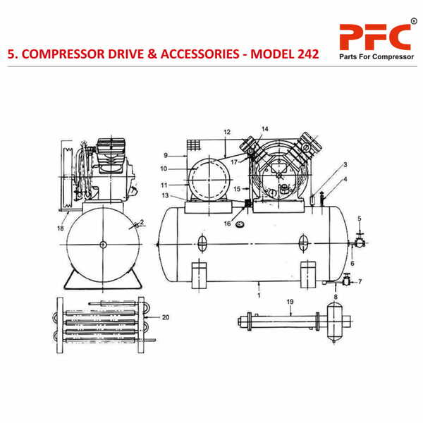 Compressor Drive and Accessories IR 242 Parts