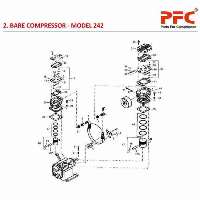 Cylinder and Piston IR 242 Air Compressor Parts