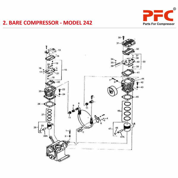 Cylinder and Piston IR 242 Air Compressor Parts