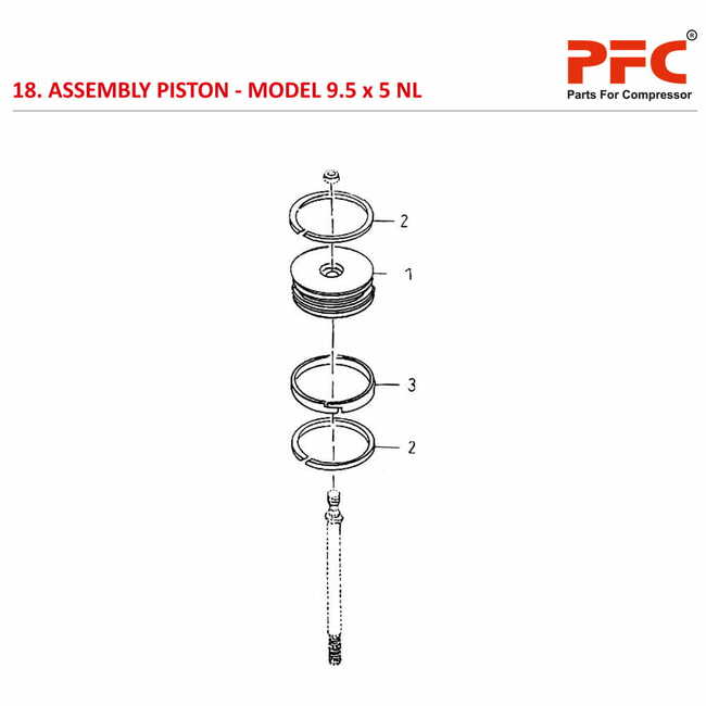 Piston IR 9 1/2 x 5 ESV NL Air Compressor Parts