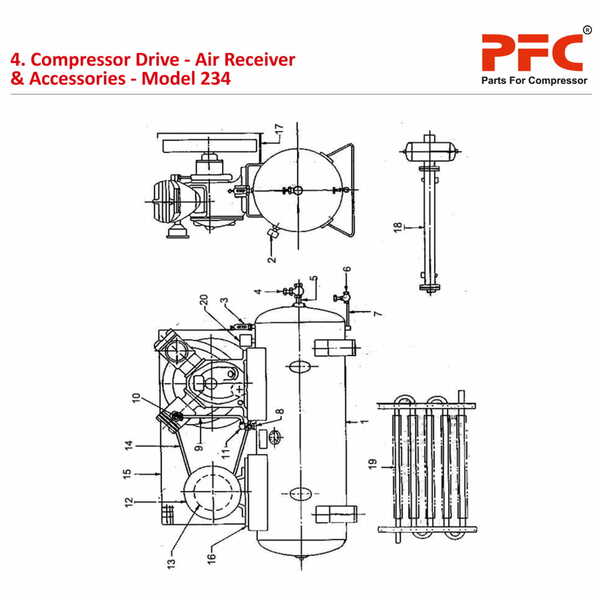 Compressor Drive - Air Receiver IR 234 Parts