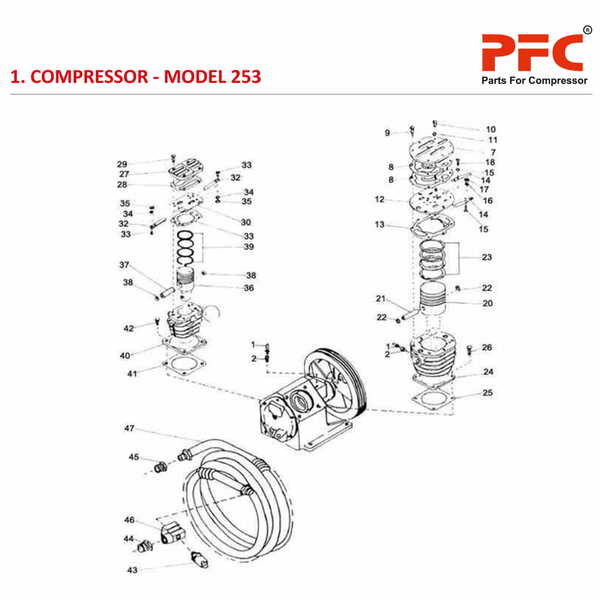 Cylinder and Piston IR 253 Air Compressor Parts