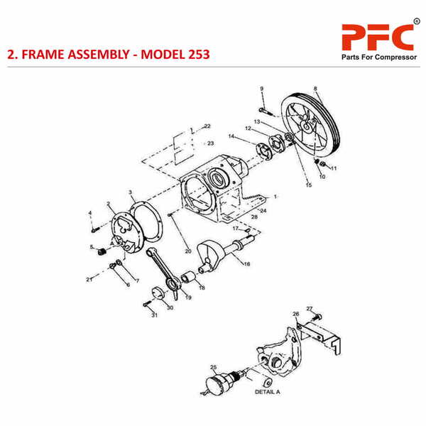 Frame Assembly IR 253 Air Compressor Parts