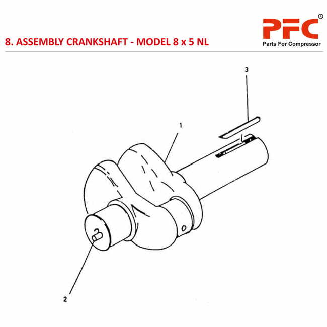 Crankshaft IR 8 x 5 ESV NL Air Compressor Parts