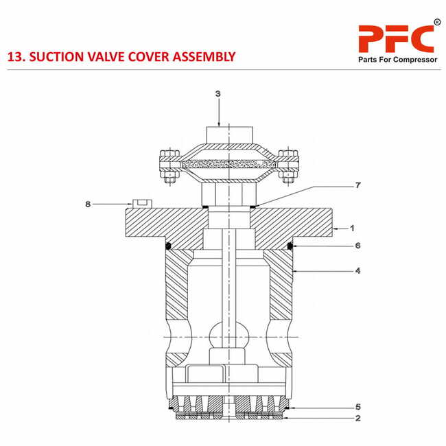 Suction Valve Cover Assembly HN2T 40PD