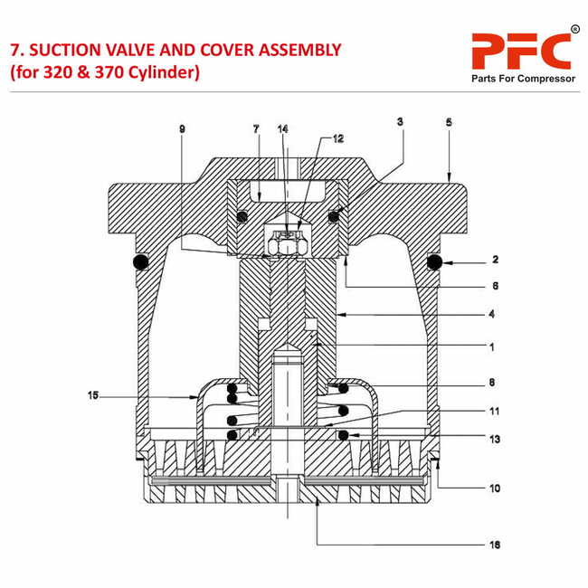 Suction Valve and Cover Assembly HN2T 120-215