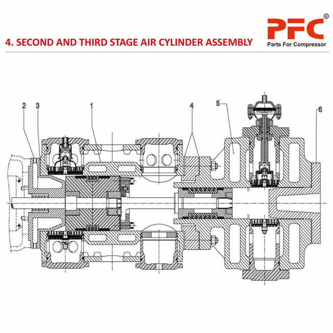 2 & 3 Air Cylinder Assly. HN2T HP 40PD