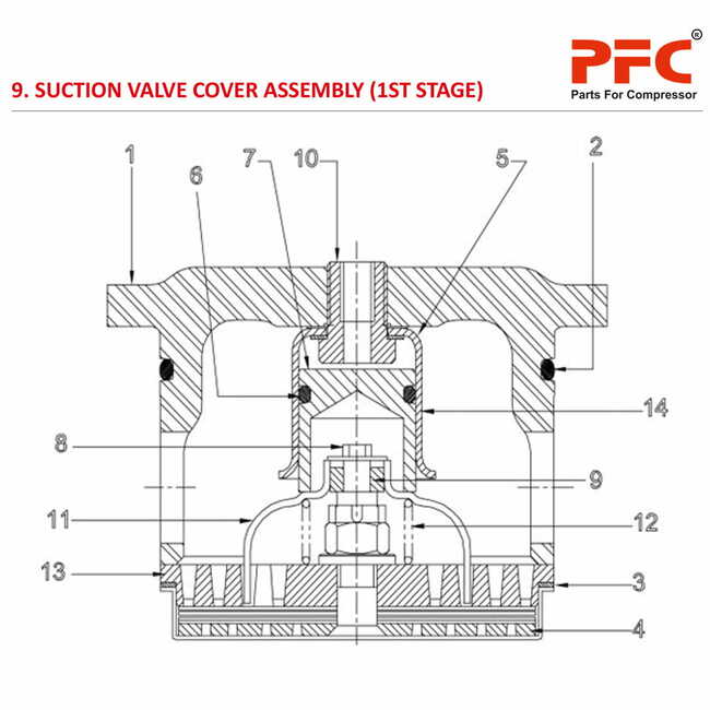 Suction Valve Cover Assembly HN2T HP 40PD