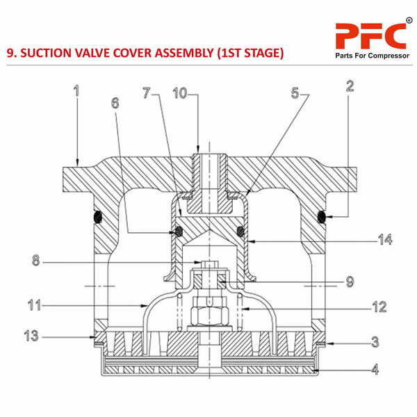 Suction Valve Cover Assembly HN2T HP 40PD