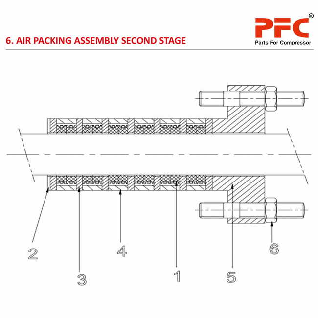 Air Packing Assly. 2nd Stage HN2T HP 40PD