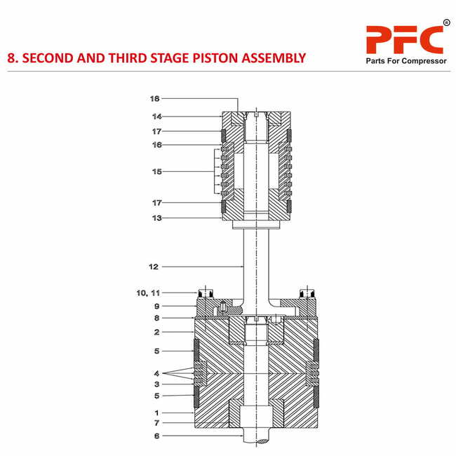 2 & 3 Stage Piston Assly. HN2T HP 40PD