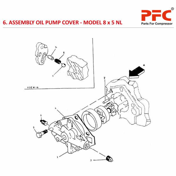 Oil Pump Cover IR 8 x 5 ESV NL Compressor Parts