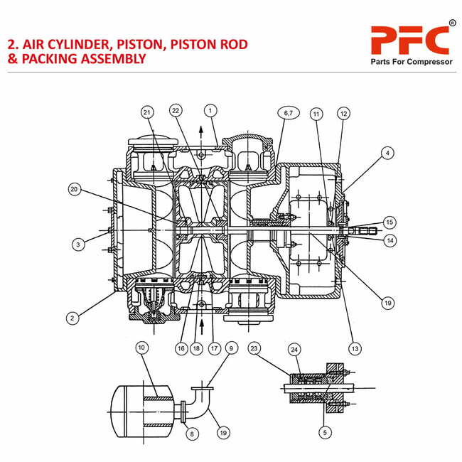 Air Cylinder Assembly (370 Dia) HN2T 100PD