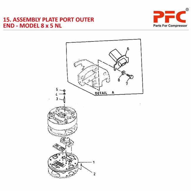 Plate Port Outer End IR 8 x 5 ESV NL Parts