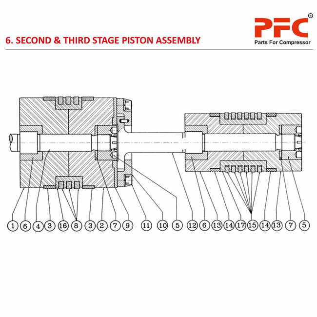 2 & 3 Stage Piston Assembly HN2T 80PD