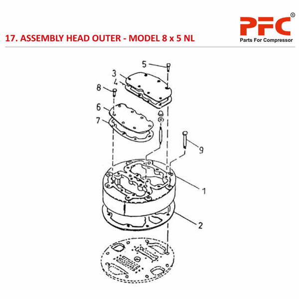 Head Outer IR 8 x 5 ESV NL Air Compressor Parts