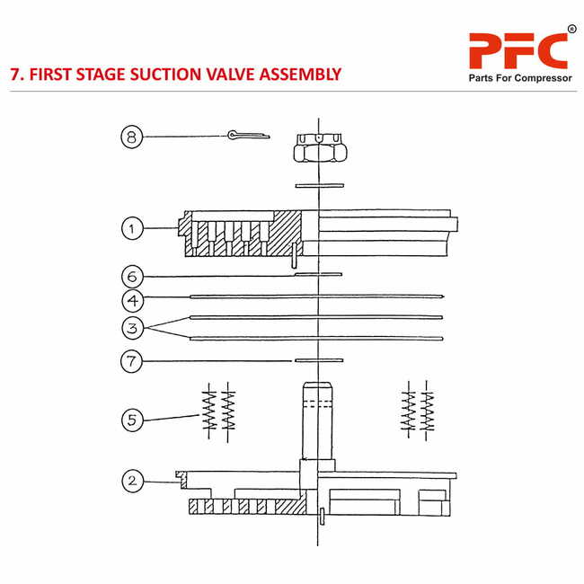 First Stage Suction Valve Assly. HN2T 80PD