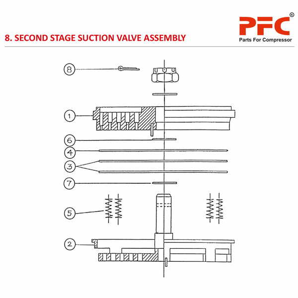 Second Stage Suction Valve Assly. HN2T 80PD