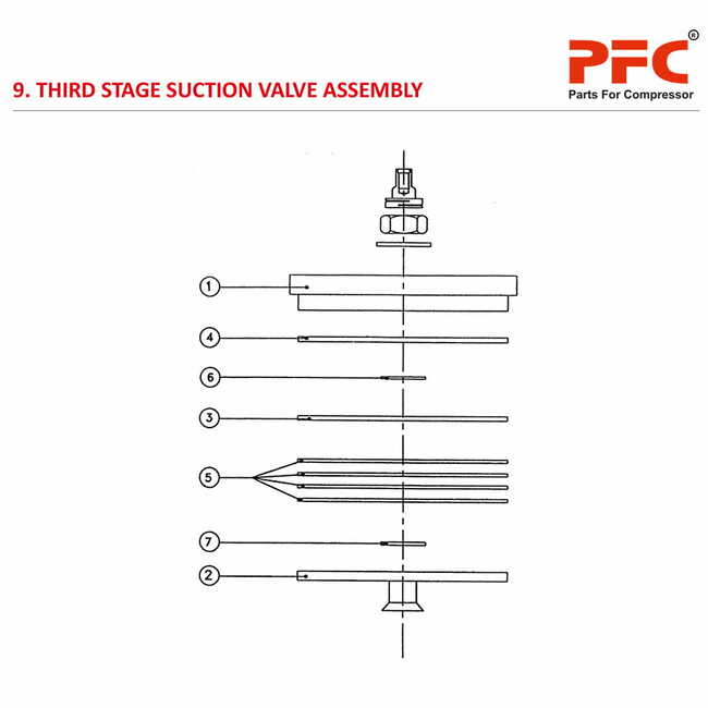 Third Stage Suction Valve Assly. HN2T 80PD