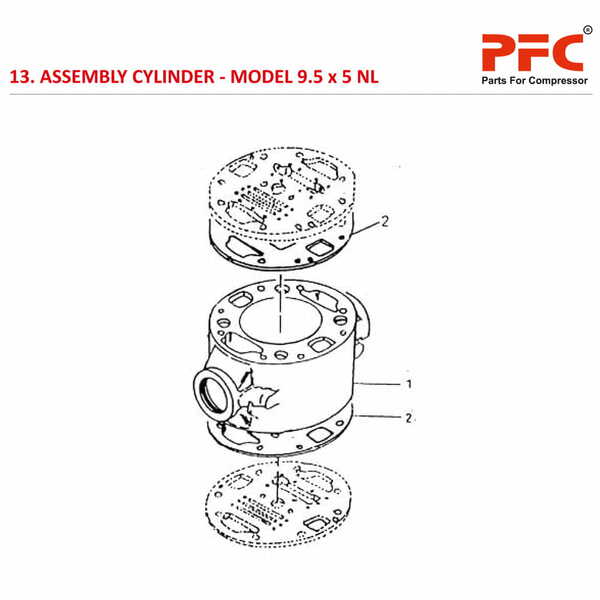 Cylinder IR 9 1/2 x 5 ESV NL Air Compressor Parts