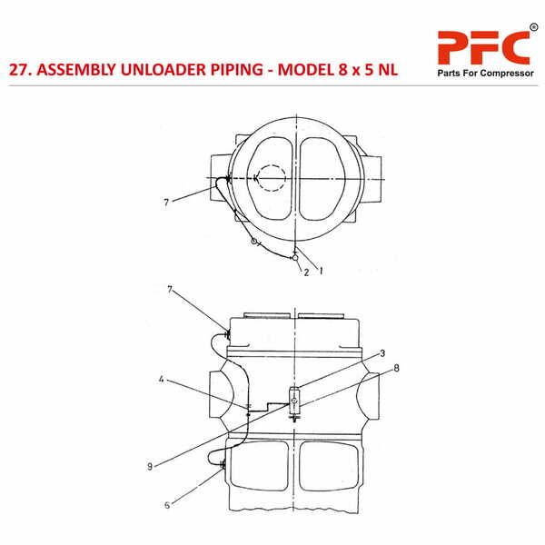 Unloader Piping IR 8 x 5 ESV NL Compressor Parts