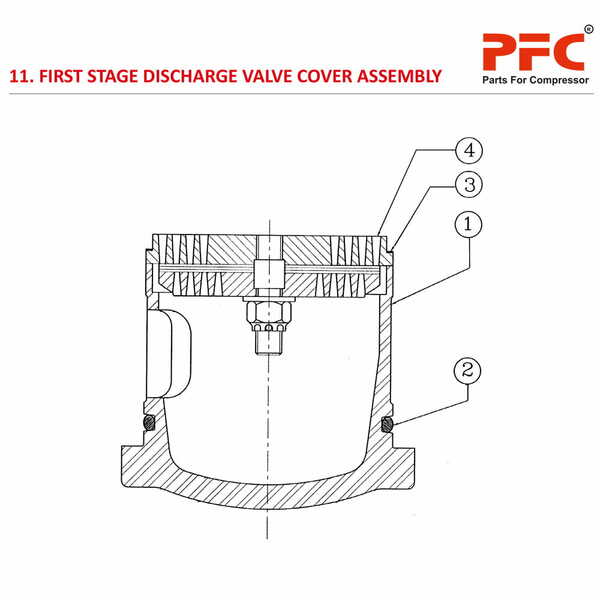 First Stage Discharge Valve Cover Assembly HN2T 100PD