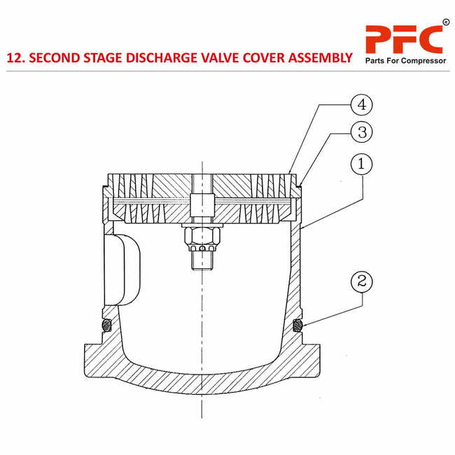 Second Stage Discharge Valve Cover Assembly HN2T 100PD