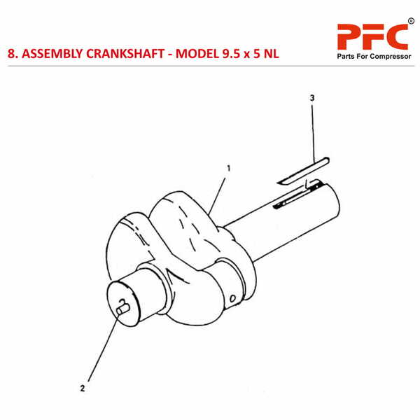 Crankshaft IR 9 1/2 x 5 ESV NL Air Compressor Parts