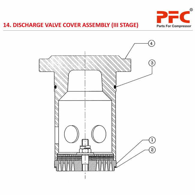 Discharge Valve Cover Assembly (3rd Stage) HN2T 100PD