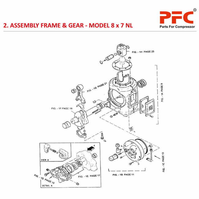 Frame & Gear IR 8 x 7 ESV NL Air Compressor Parts