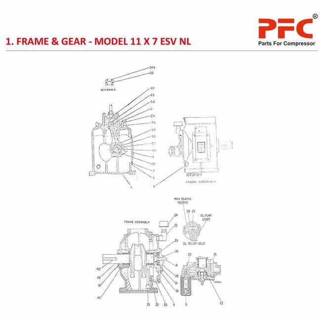 Frame & Gear IR 11 X 7 ESV NL Compressor Parts