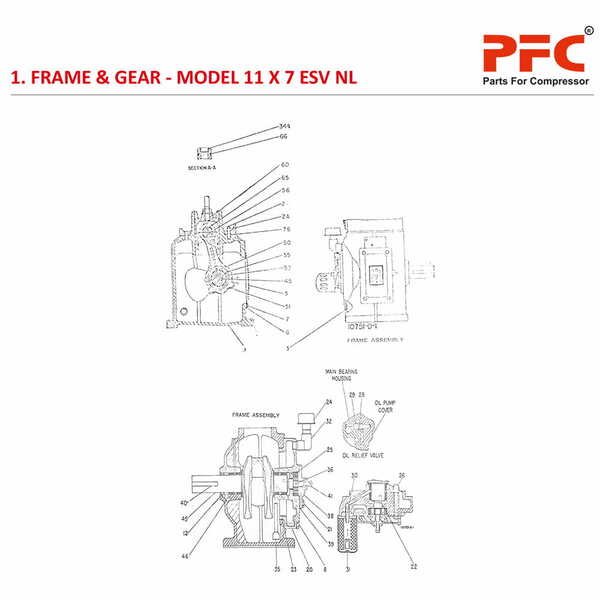 Frame & Gear IR 11 X 7 ESV NL Compressor Parts