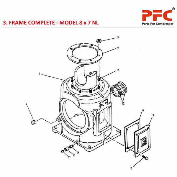 Frame Complete IR 8 x 7 ESV NL Compressor Parts