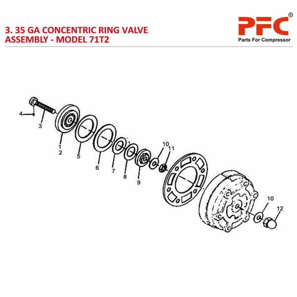 35 GA Concentric Ring Valve Assly. IR 71T2 Parts