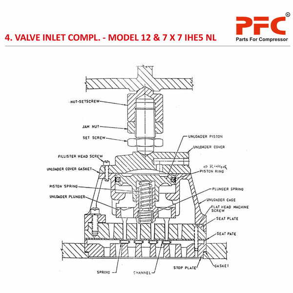 Valve Inlet Compl. IR 12 & 7 X 7 IHE5 NL Compressor Parts