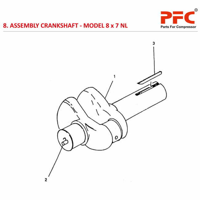 Crankshaft IR 8 x 7 ESV NL Air Compressor Parts