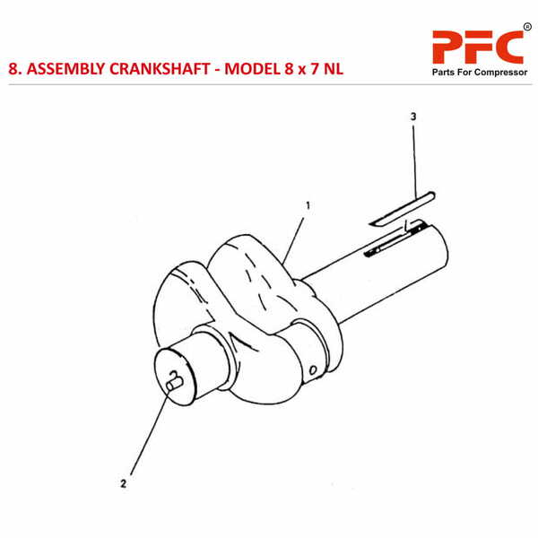 Crankshaft IR 8 x 7 ESV NL Air Compressor Parts