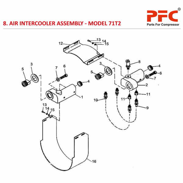 Air Intercooler IR 71T2 Air Compressor Parts