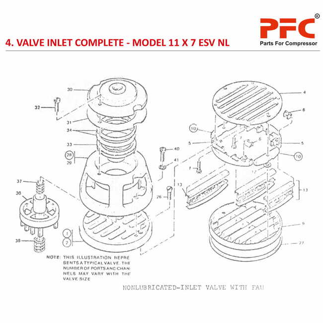 Valve Inlet Complete IR 11 X 7 ESV NL Compressor Parts