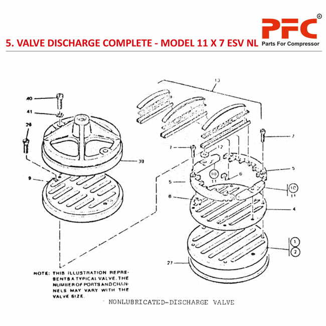 Valve Discharge Complete IR 11 X 7 ESV NL Compressor Parts