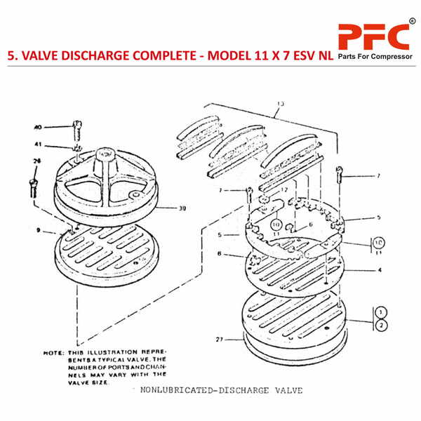 Valve Discharge Complete IR 11 X 7 ESV NL Compressor Parts