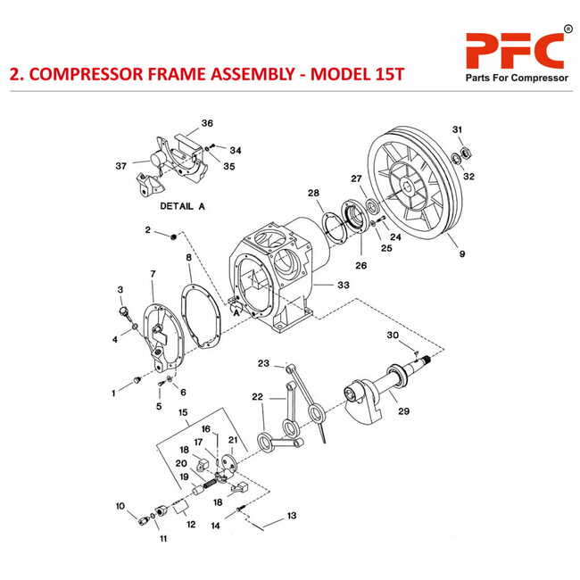 Compressor Frame Assembly IR 15T Parts