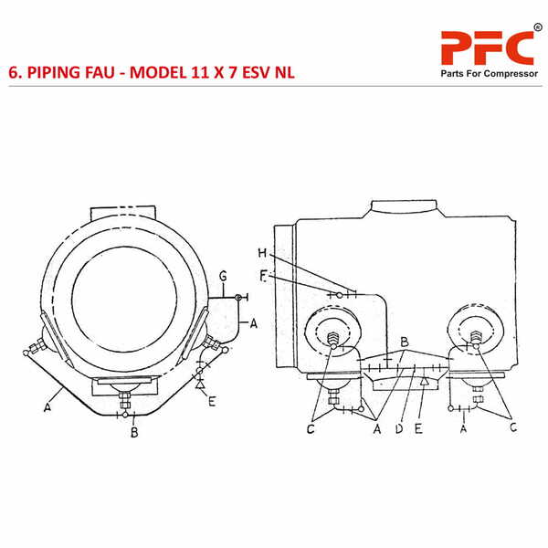 Piping Fau IR 11 X 7 ESV NL Compressor Parts