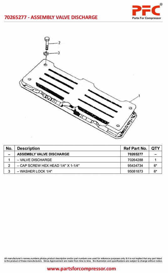 Assembly Valve Disch A357 70265277