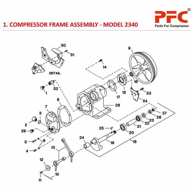 Compressor Frame IR 2340 Air Compressor Parts