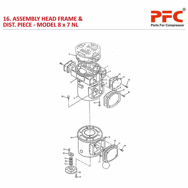 Head Frame IR 8 x 7 ESV NL Compressor Parts