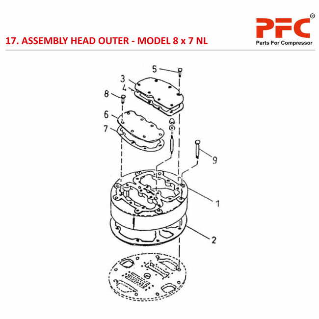 Head Outer IR 8 x 7 ESV NL Air Compressor Parts